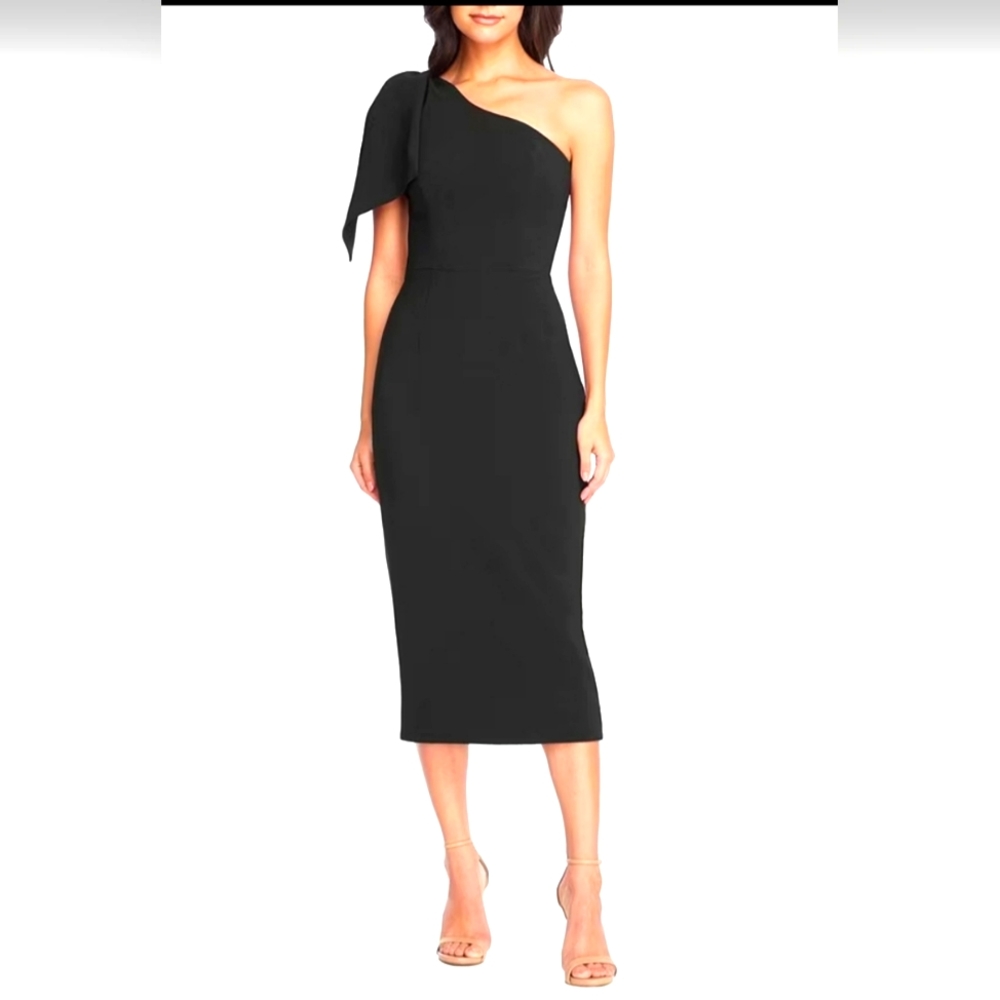 Dress the Population Tiffany One Shoulder Bow Detail Sleeveless Back size S